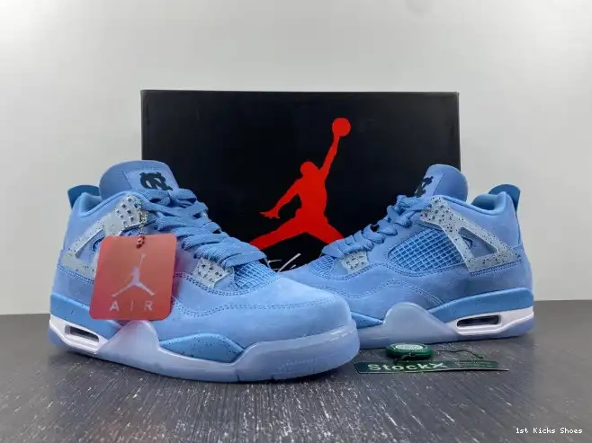 1st Kicks Shoes Jordan UNC Retro 4 (PE) HO12MNJDLS247 0603